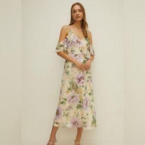 Satin Floral Off Shoulder Dress BNWT Size 4